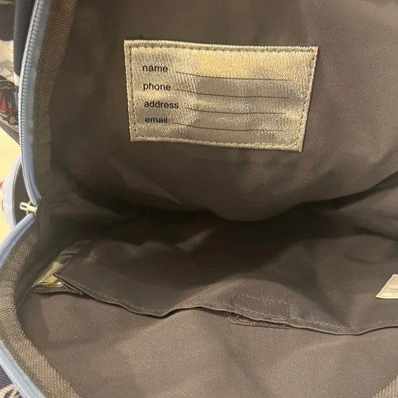 Blue Train Print Kids Backpack - Picture 3 of 4